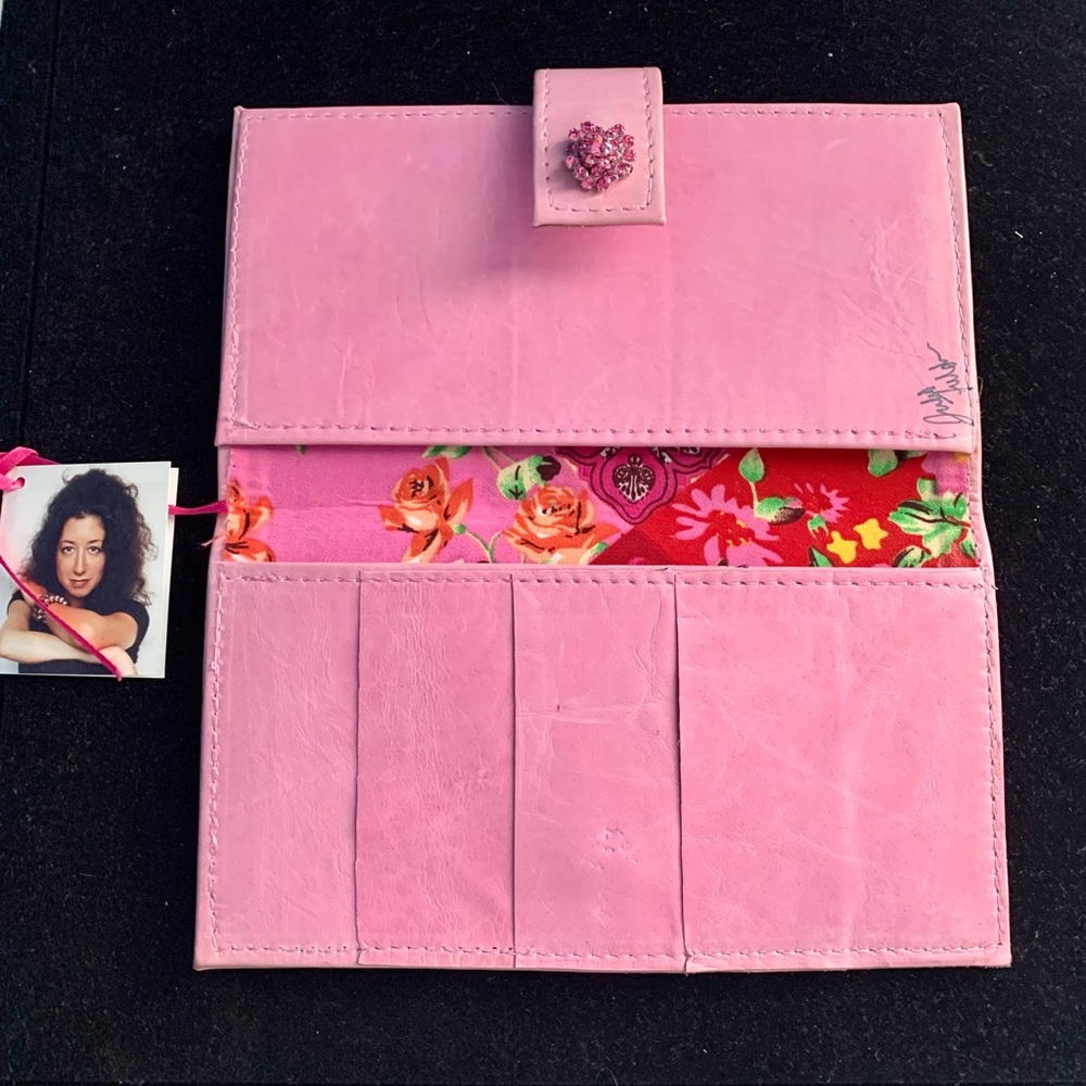 Julie Feldman Beautiful Rare Pink Leather Wallet Clutch NWT Signed